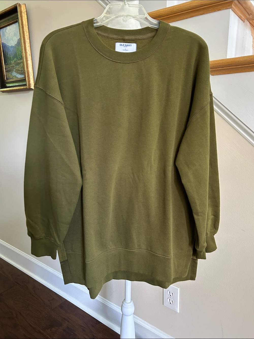 Old Navy So Comfy Olive Green Pullover Tunic length Sweatshirt. NWT. Size S
